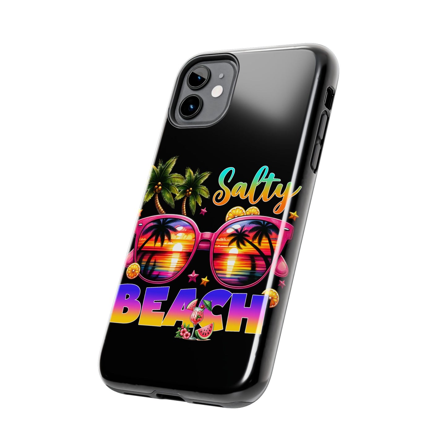 Salty beach summer aesthetics iPhone case. Compatible with iPhone models 11-15 including all mini, plus, pro & pro max. Custom phone case for smartphones. design for Girls, Woman