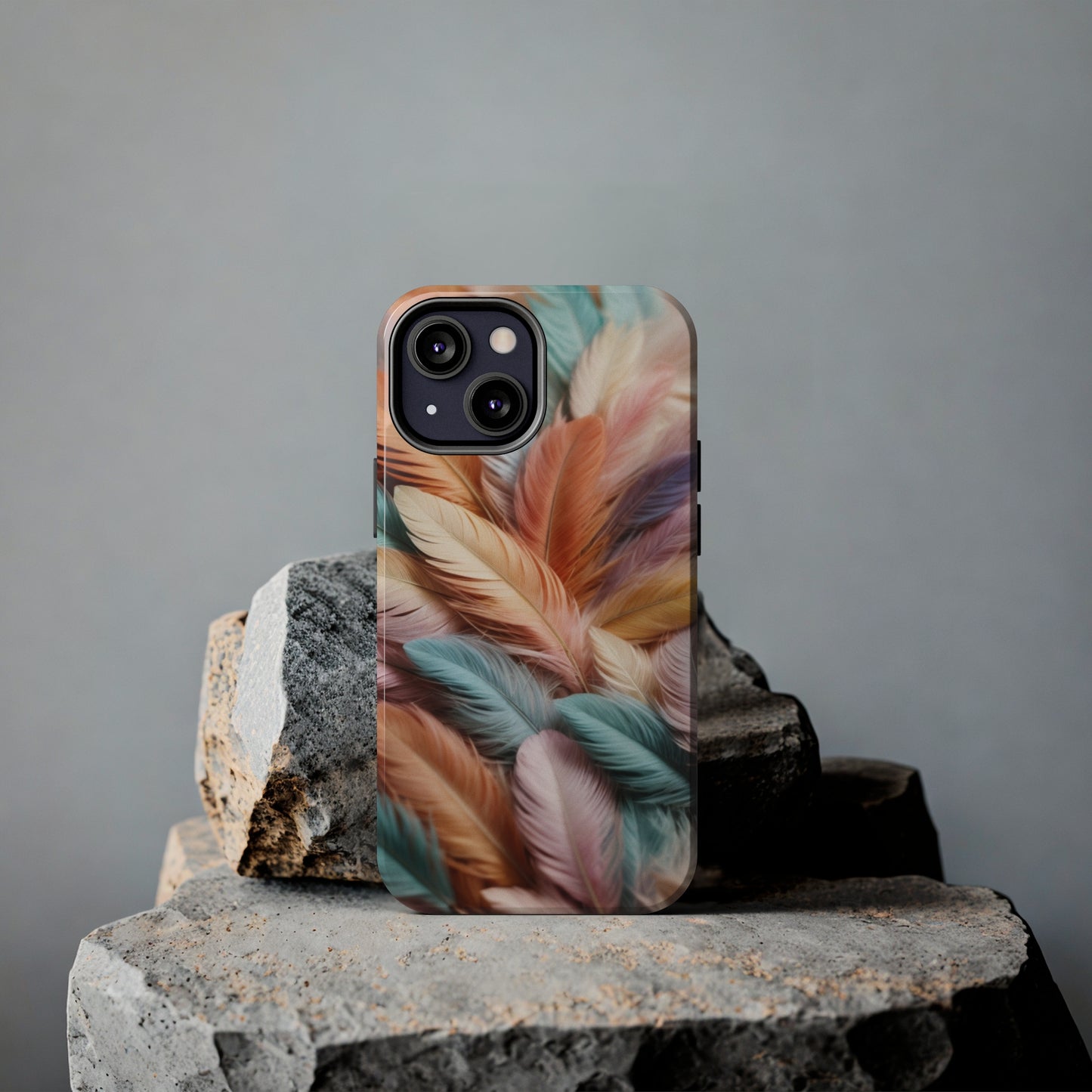 Boho style, Pastel colored feathers/ Tough iPhone Case/ iPhone accessories/ Nature