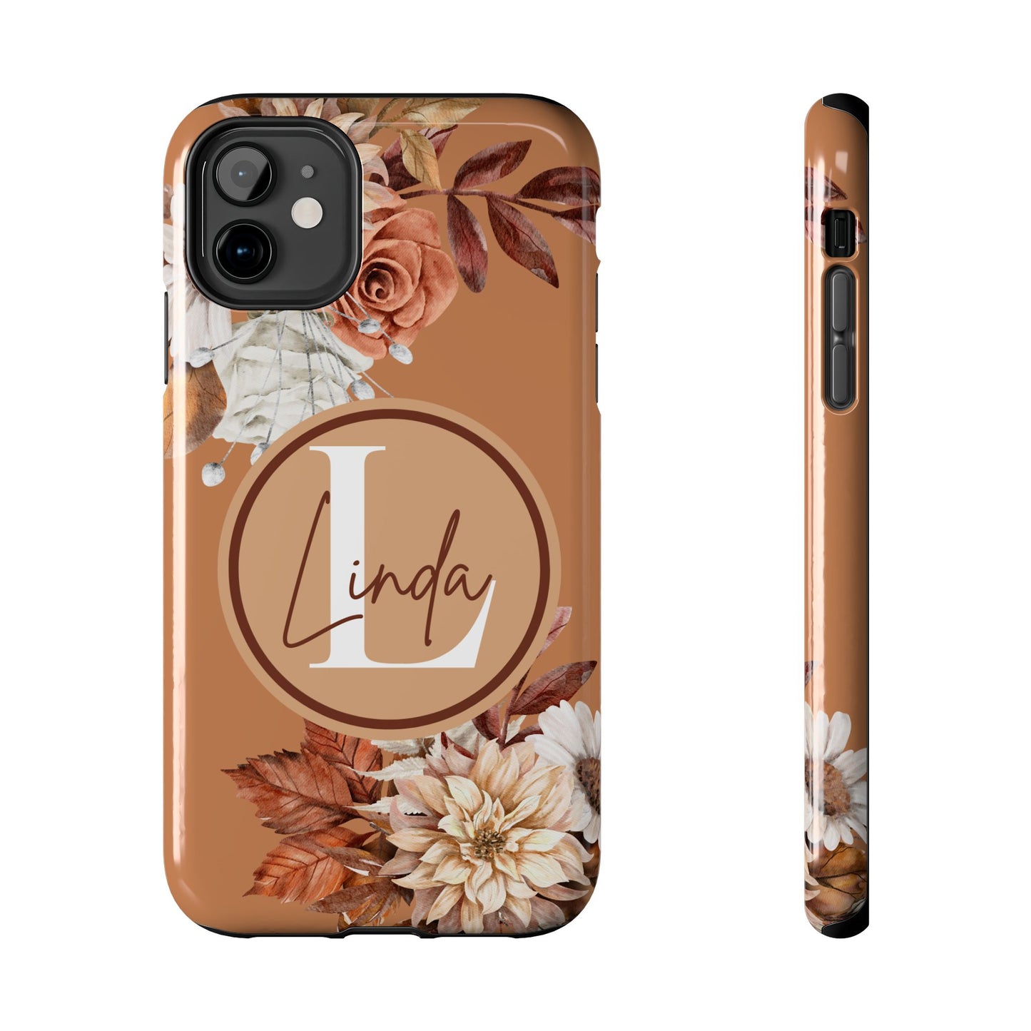 Custom personalized Fall floral iPhone case iPhone models 11-15