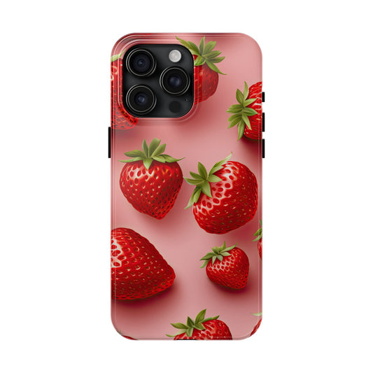 Strawberry dream summer aesthetics iPhone case. Compatible with iPhone models 11-16 Custom phone case for smartphones. design for Girls, Woman