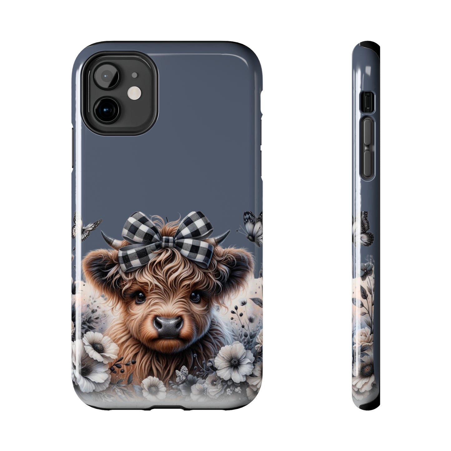 Plaid highland Cow Tough Phone Case iPhone 14 pro max accessories