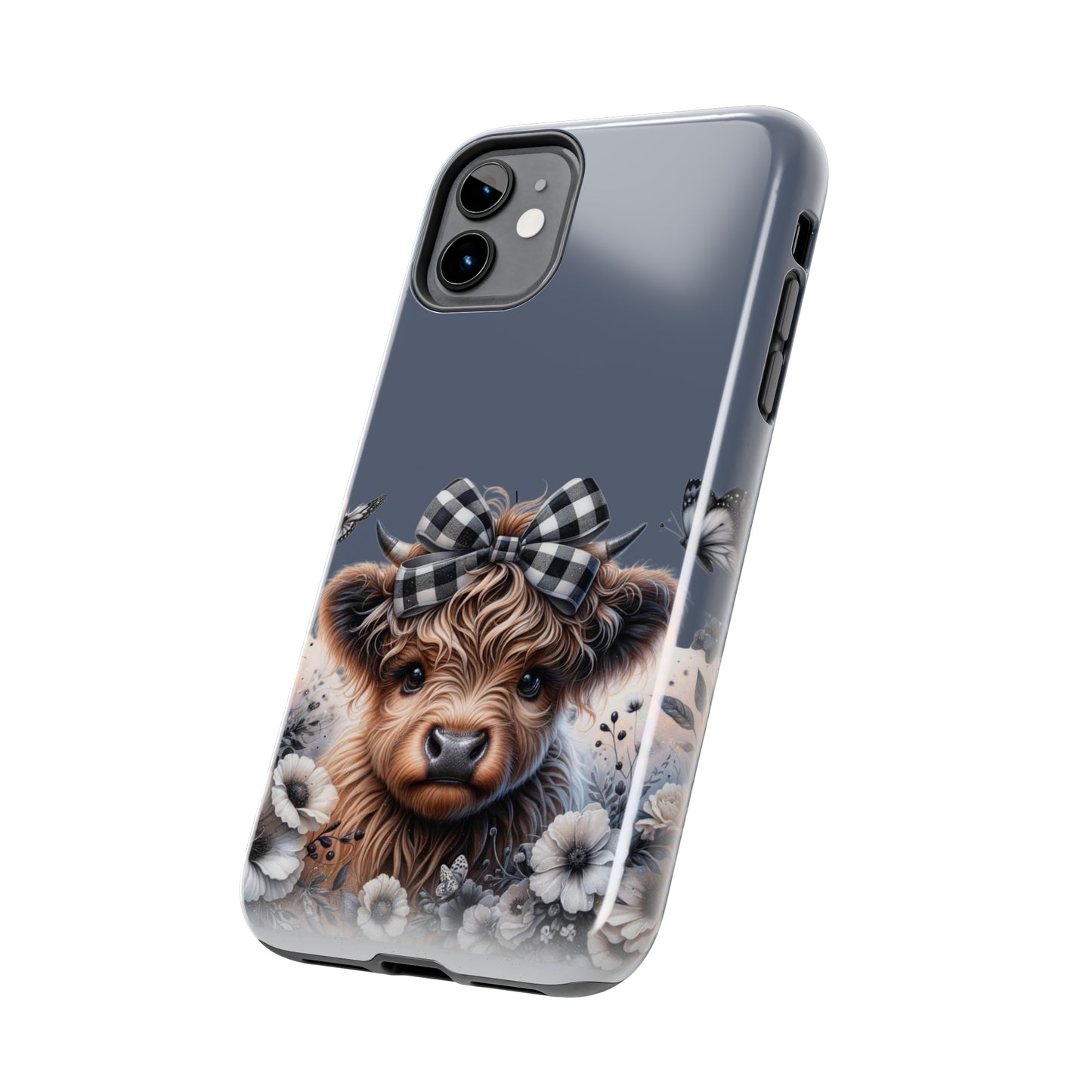 Plaid highland Cow Tough Phone Case iPhone 14 pro max accessories