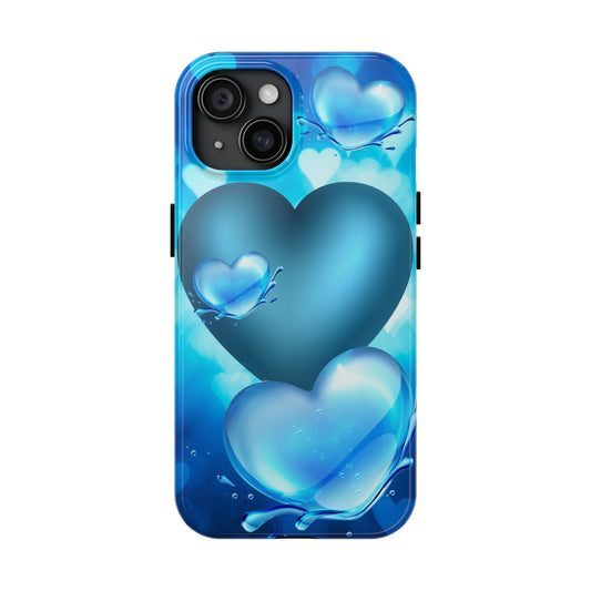 Blue hearts custom iPhone case