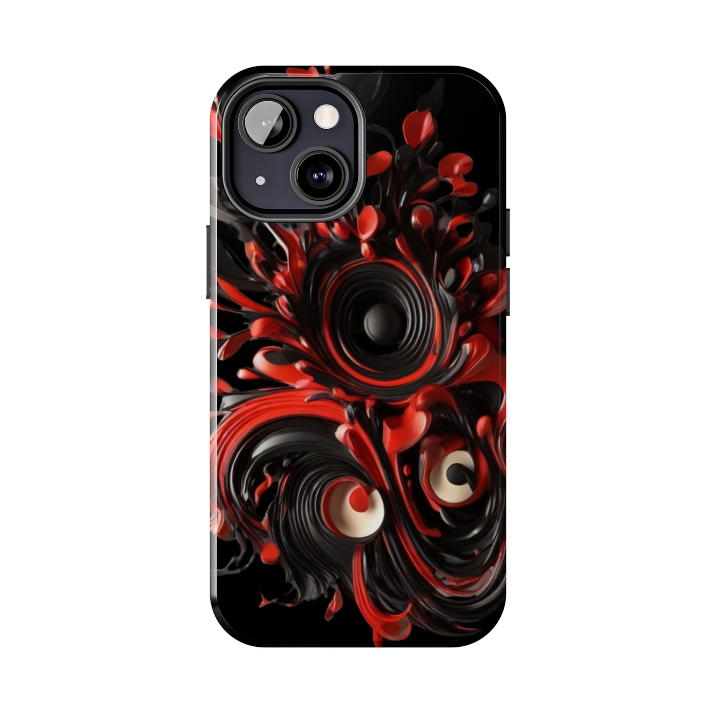 Red & black abstract art Tough iPhone Case iphone 14 accessories