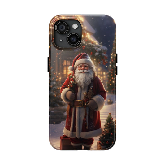 Vintage Christmas Santa iPhone case. Compatible with iPhone models 11-15 including all mini, plus, pro & pro max. Custom phone case for smartphones. design for Girls, Woman