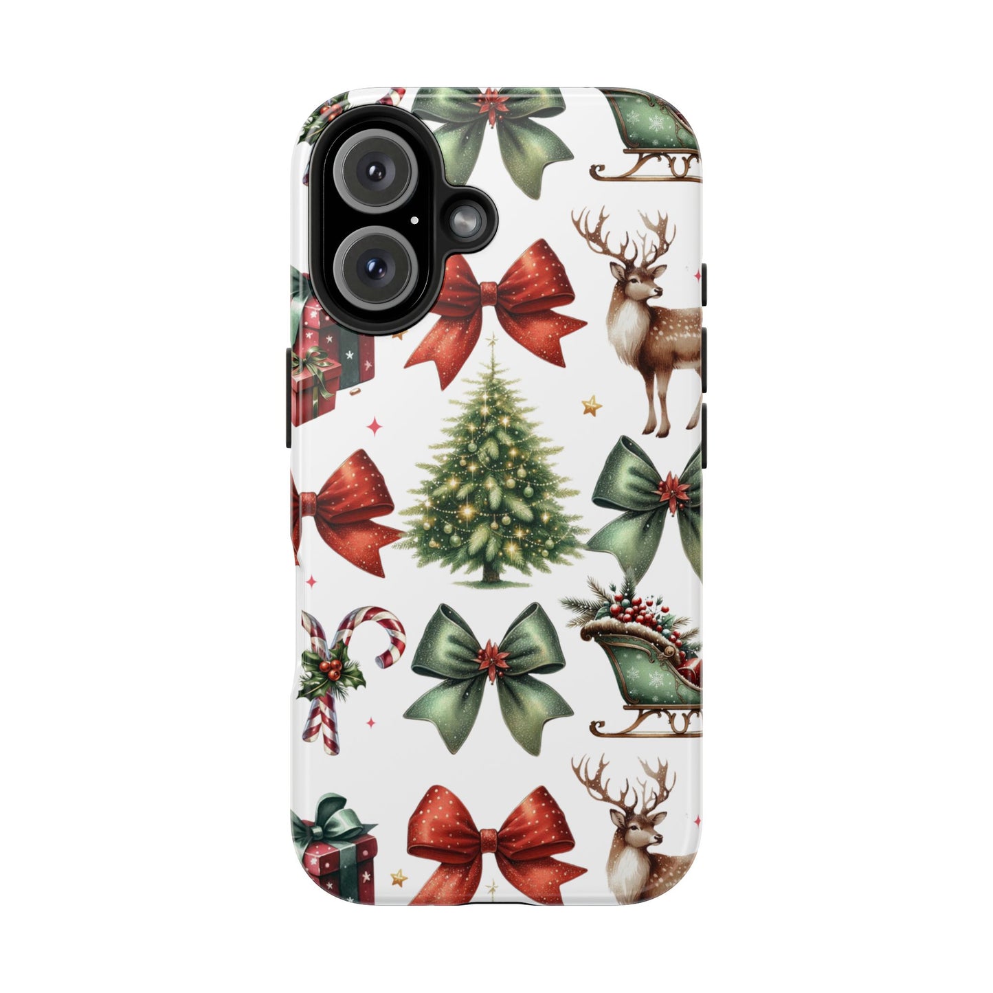 Vintage Christmas iPhone case. Compatible with iPhone models 11-16 including all mini, plus, pro & pro max