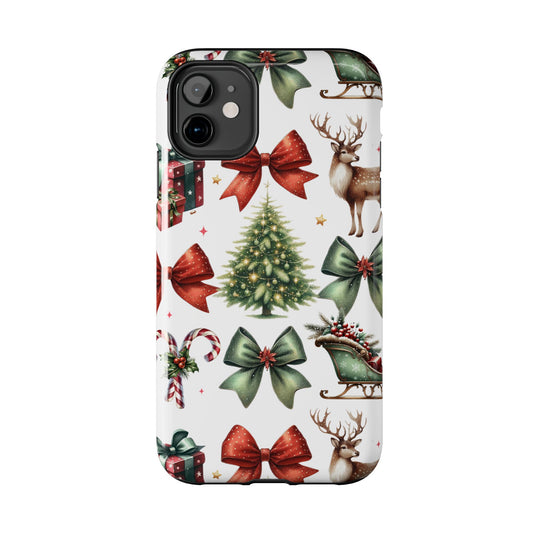 Vintage Christmas iPhone case. Compatible with iPhone models 11-16 including all mini, plus, pro & pro max