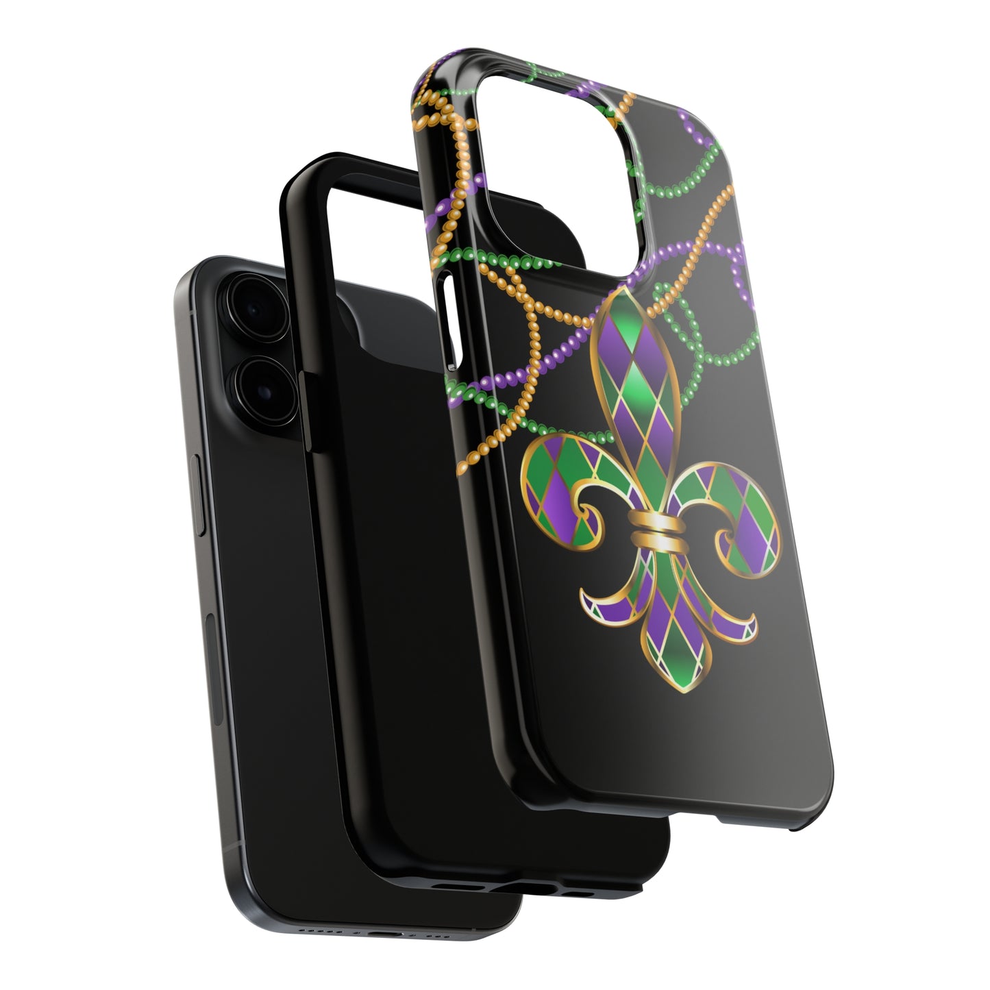 Blacked out Mardi Gras Tough iPhone Case iPhone 15 accessories