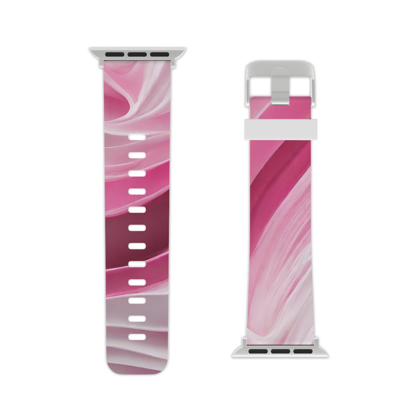 Pink & white wave Watch Band for Apple Watch Series 1-9, SE and Ultra, 38-40mm/ 42-44mm