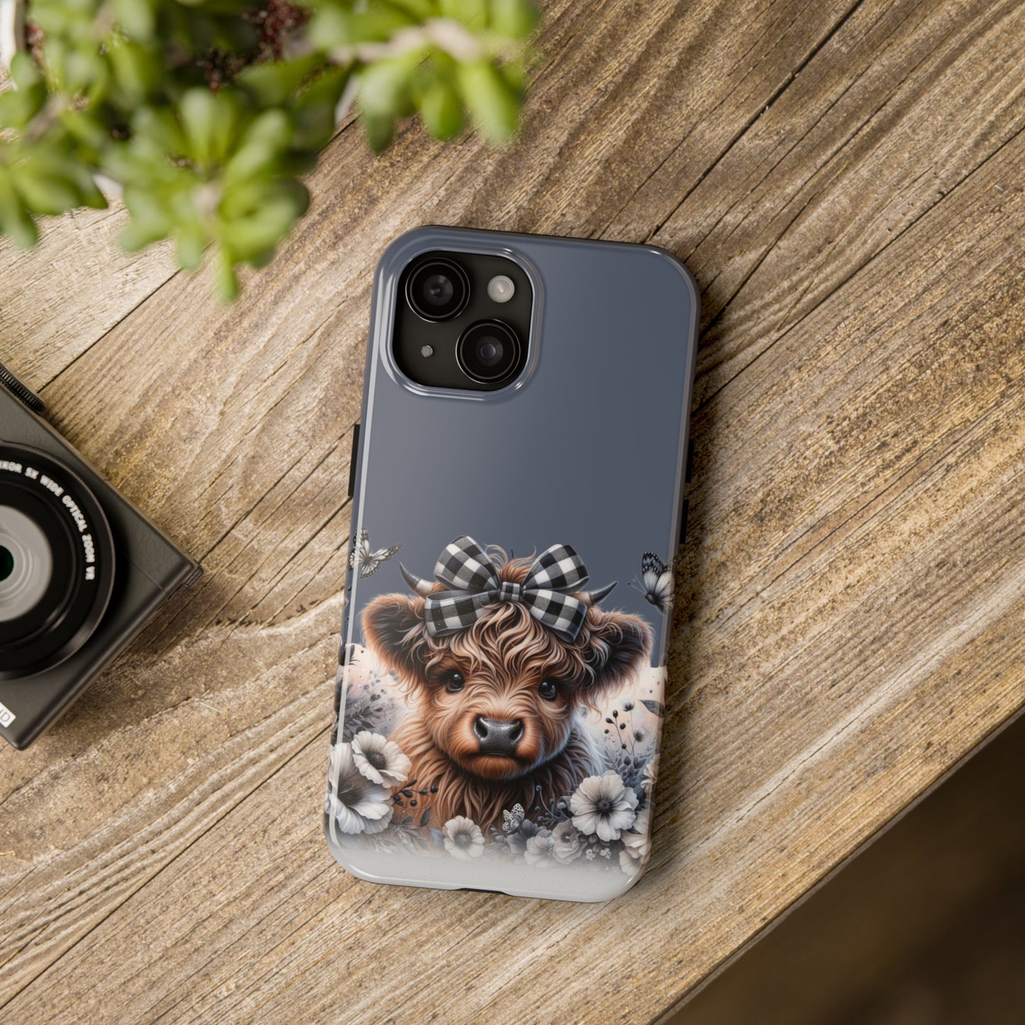 Plaid highland Cow Tough Phone Case iPhone 14 pro max accessories