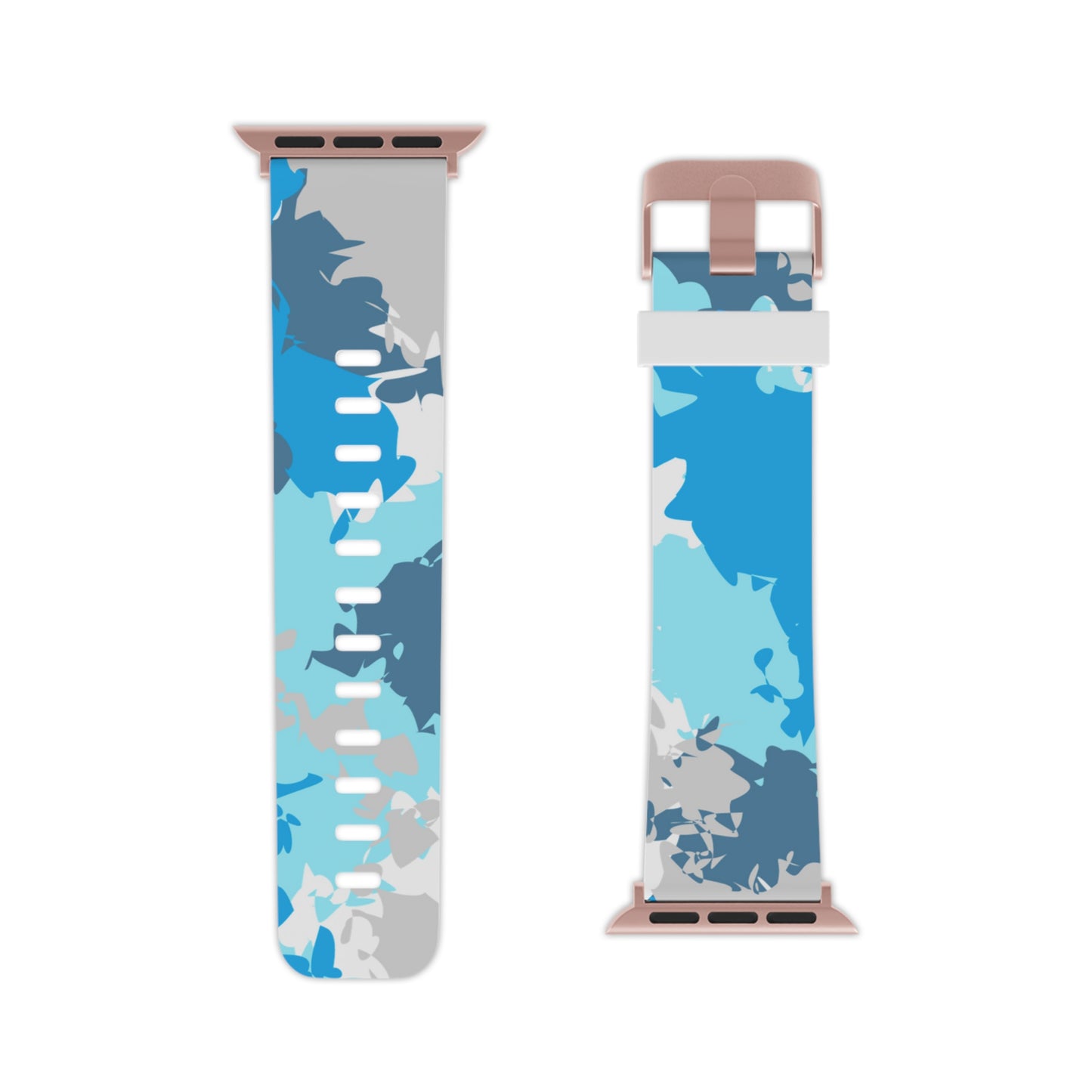 Blue & Grey Camo print Watch Band for Apple Watch Series 1-9, SE and Ultra, 38-40mm/ 42-44mm