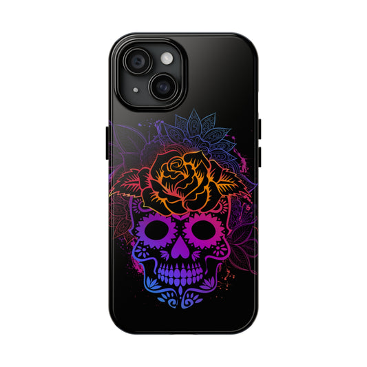 Sugar skull in vibrant colors/ Tough iPhone Case/ Halloween