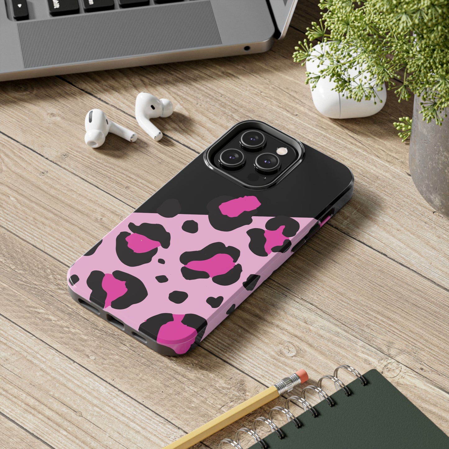 pink & black leopard print Tough Phone Cases iPhone 14 pro max accessories