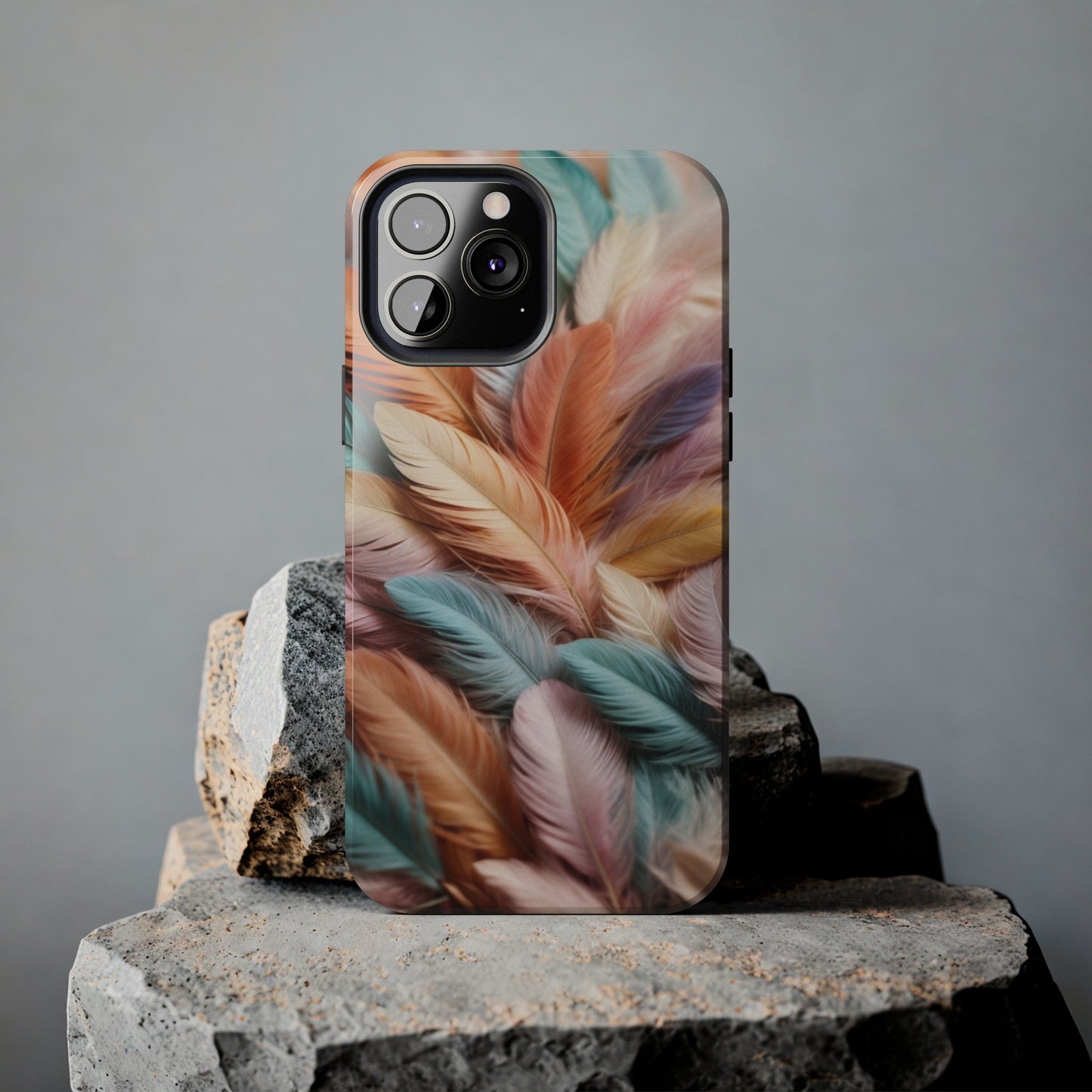 Boho style, Pastel colored feathers/ Tough iPhone Case/ iPhone accessories/ Nature