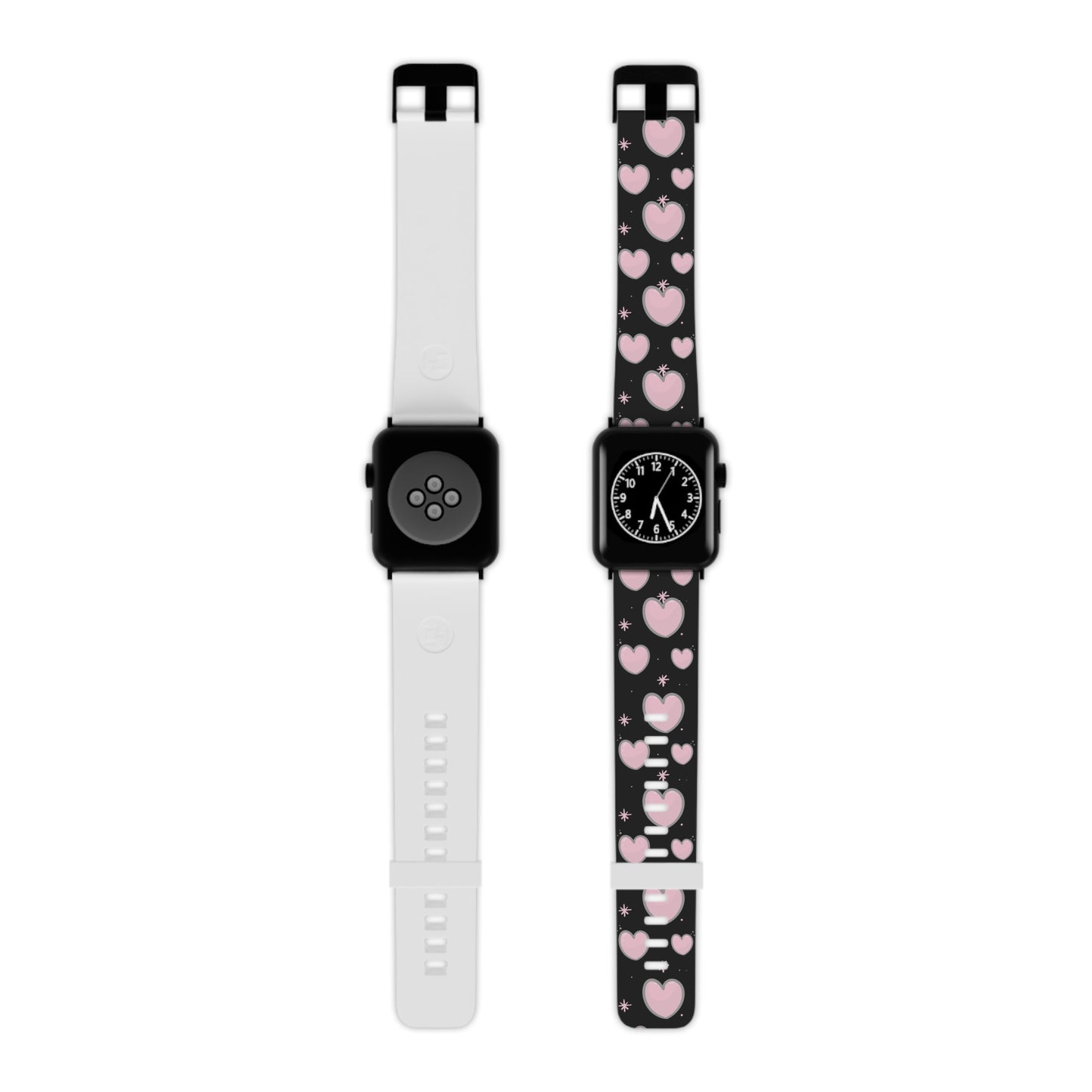 Pink & grey hearts Watch Band for Apple Watch Series 1-9, SE and Ultra, 38-40mm/ 42-44mm