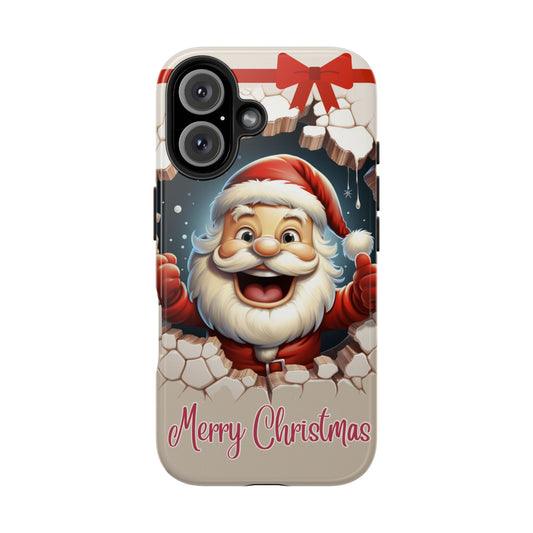 Cartoon Christmas Santa iPhone case. Compatible with iPhone models 11-16 including all mini, plus, pro & pro max. Custom phone case for smartphones. design for Girls, Woman