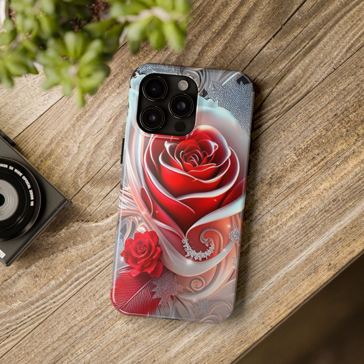 Winter rose, floral iPhone case Cover, flower Accessory, Cute Phone Protector, seasonal Tech