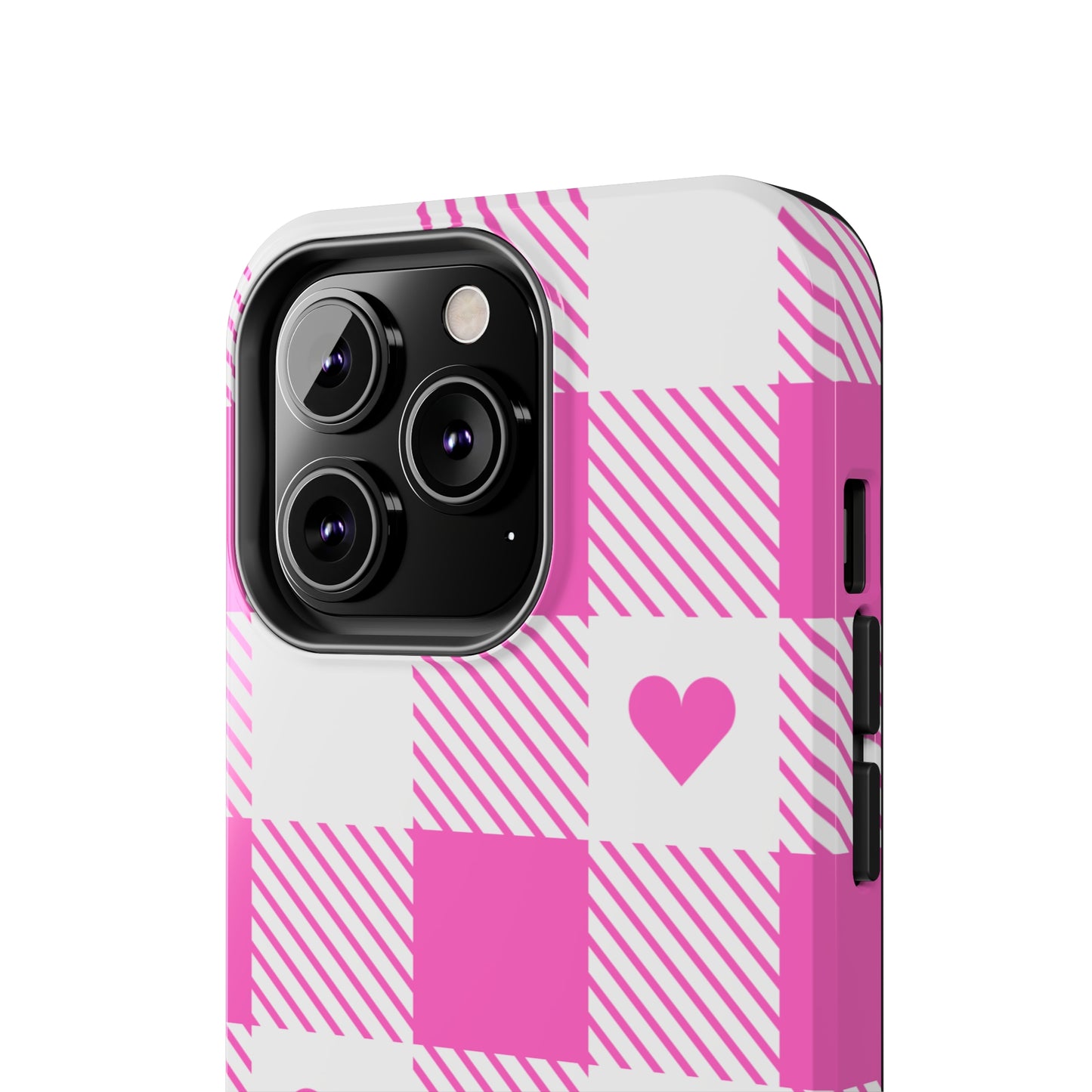 Hearts & Plaid Tough iPhone Case valentines phone case iPhone 15 accessories