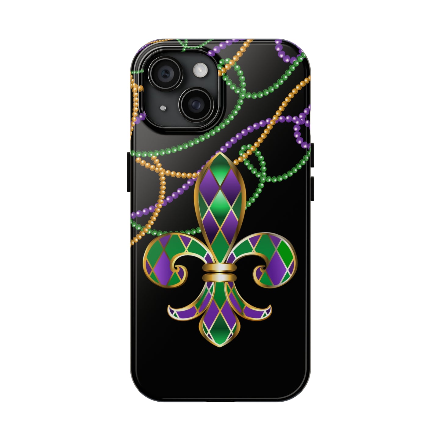 Blacked out Mardi Gras Tough iPhone Case iPhone 15 accessories