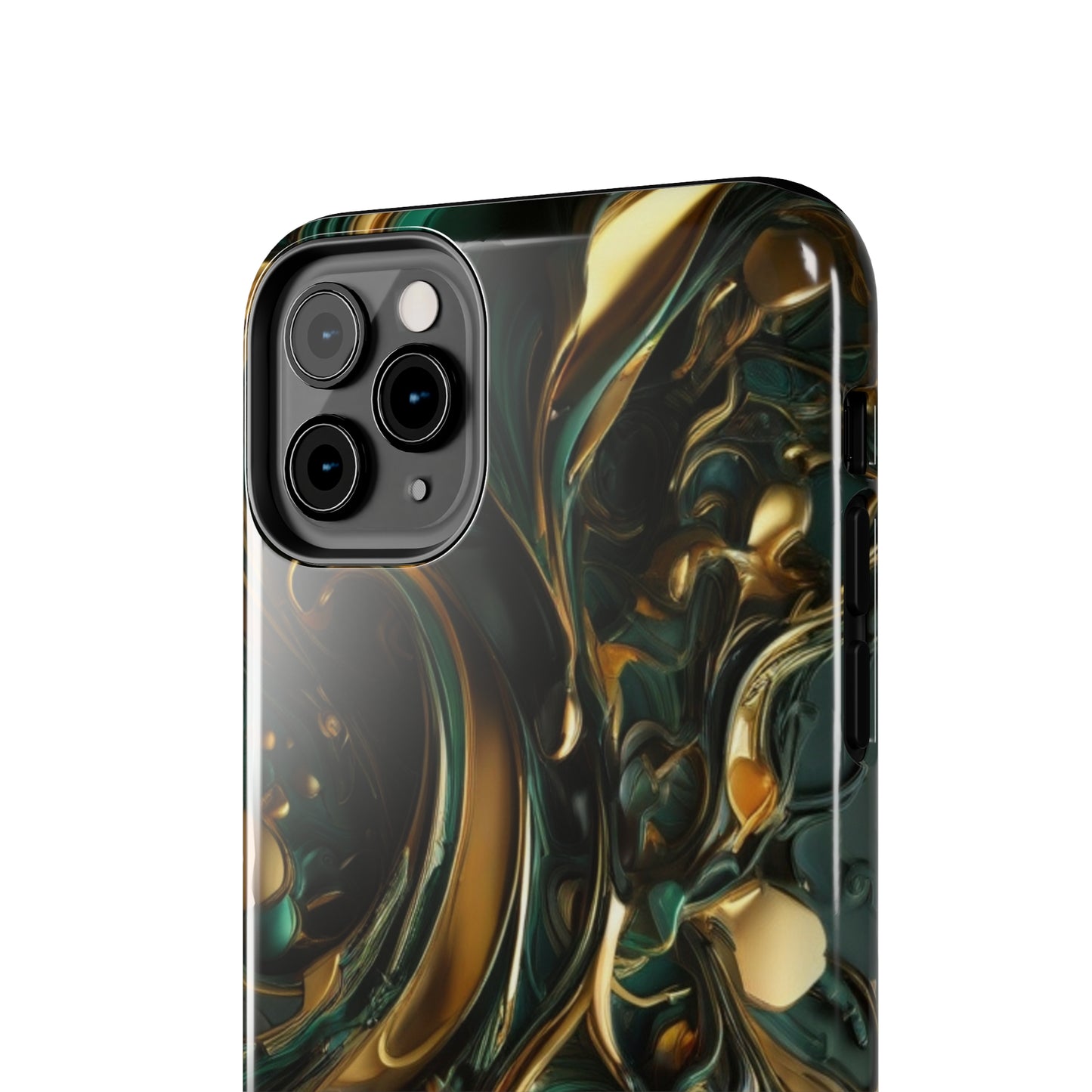 Green & gold abstract art Tough iPhone Case iphone 14 accessories