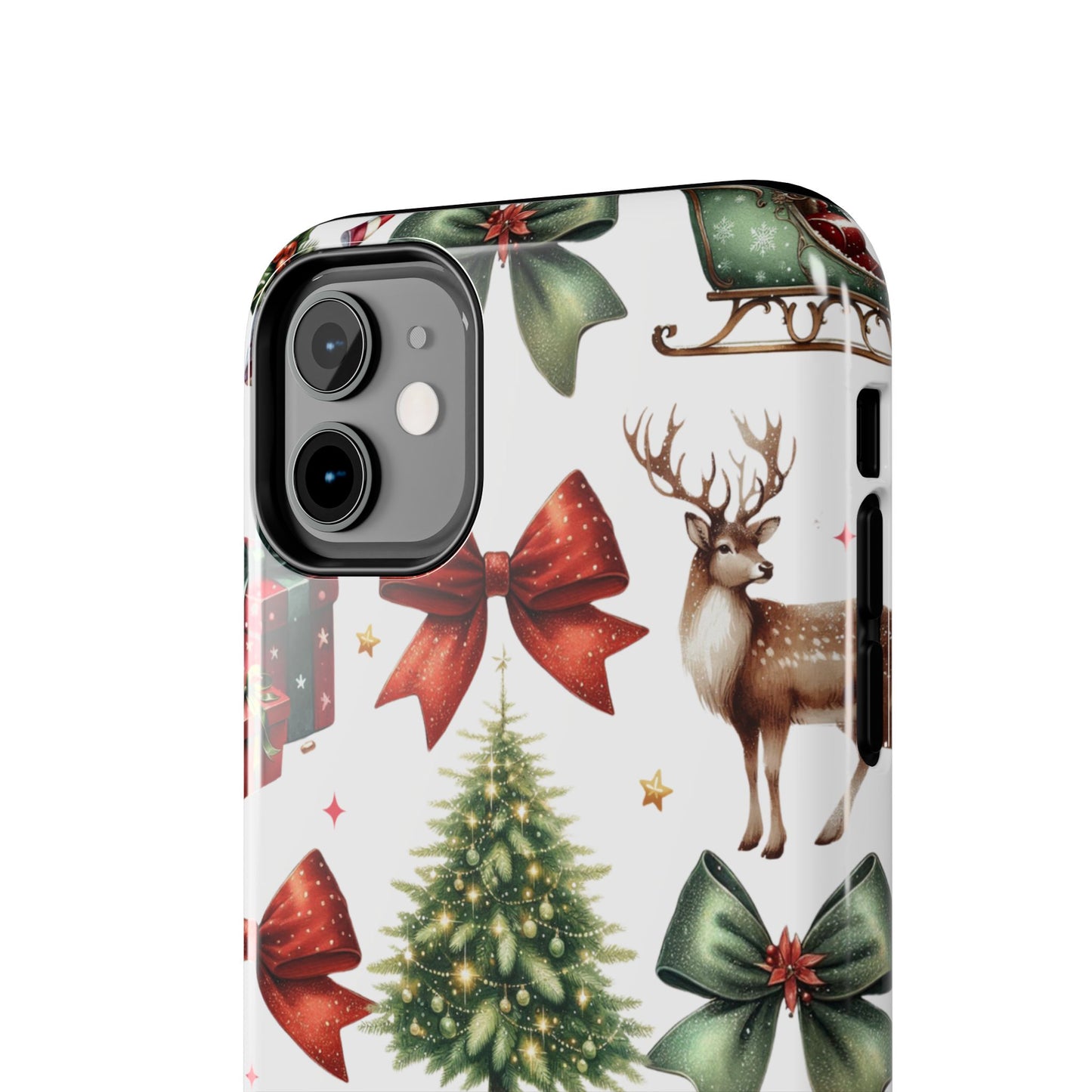 Vintage Christmas iPhone case. Compatible with iPhone models 11-16 including all mini, plus, pro & pro max