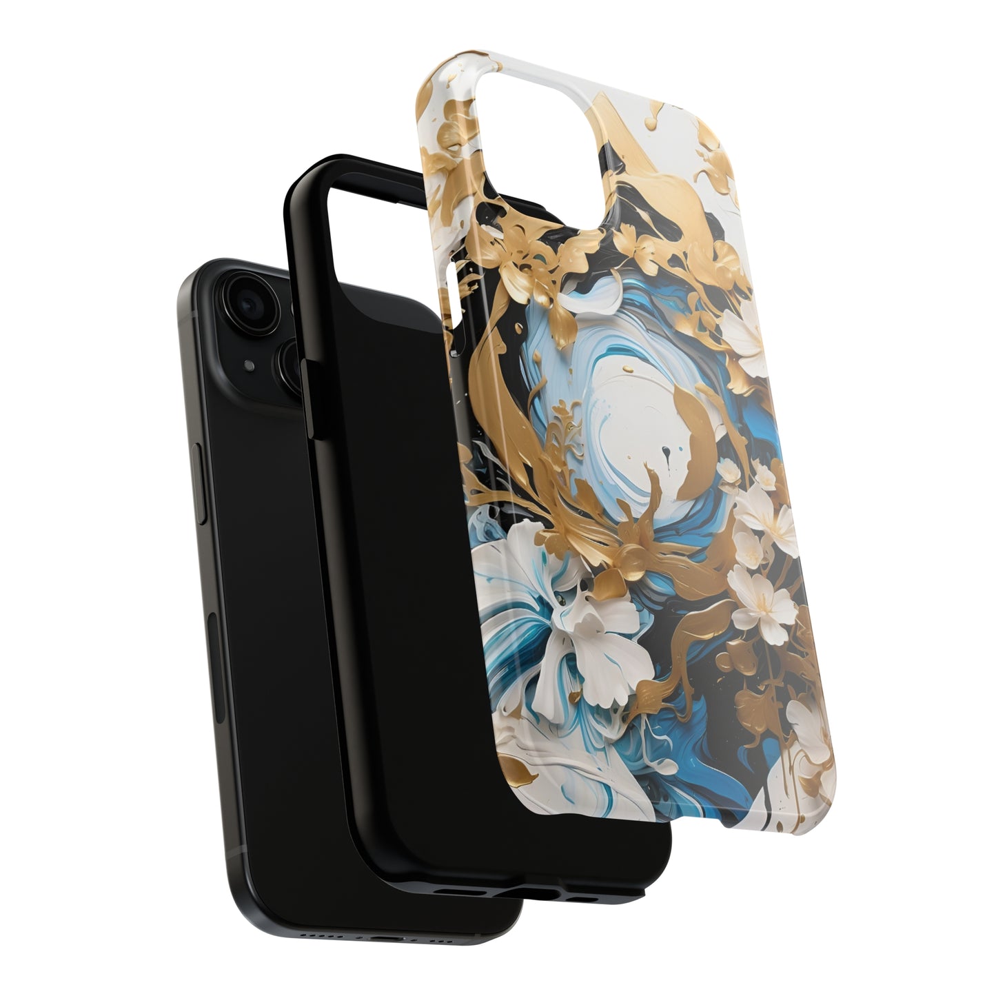 Blue & gold abstract Tough Phone Cases iPhone accessories