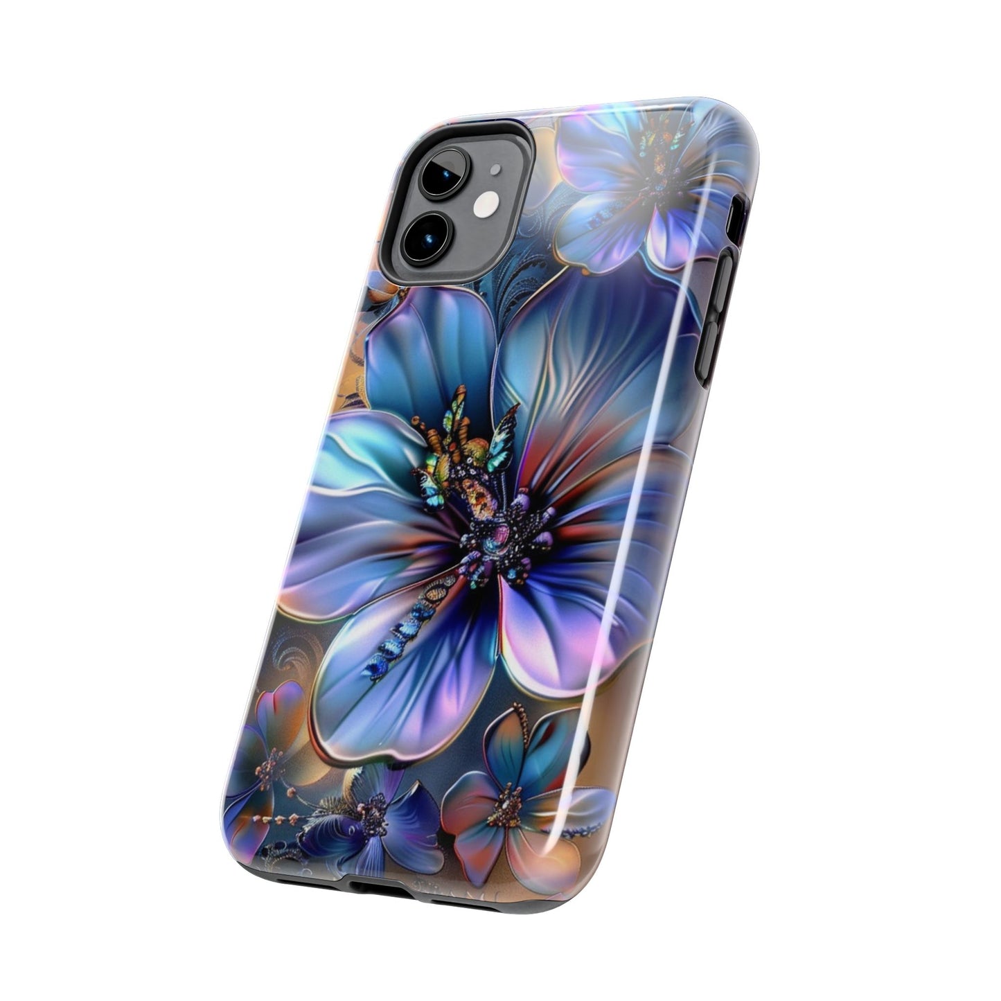 Jeweled hibiscus, floral iPhone Cover, flower Accessory, Cute Phone Protector, seasonal Tech