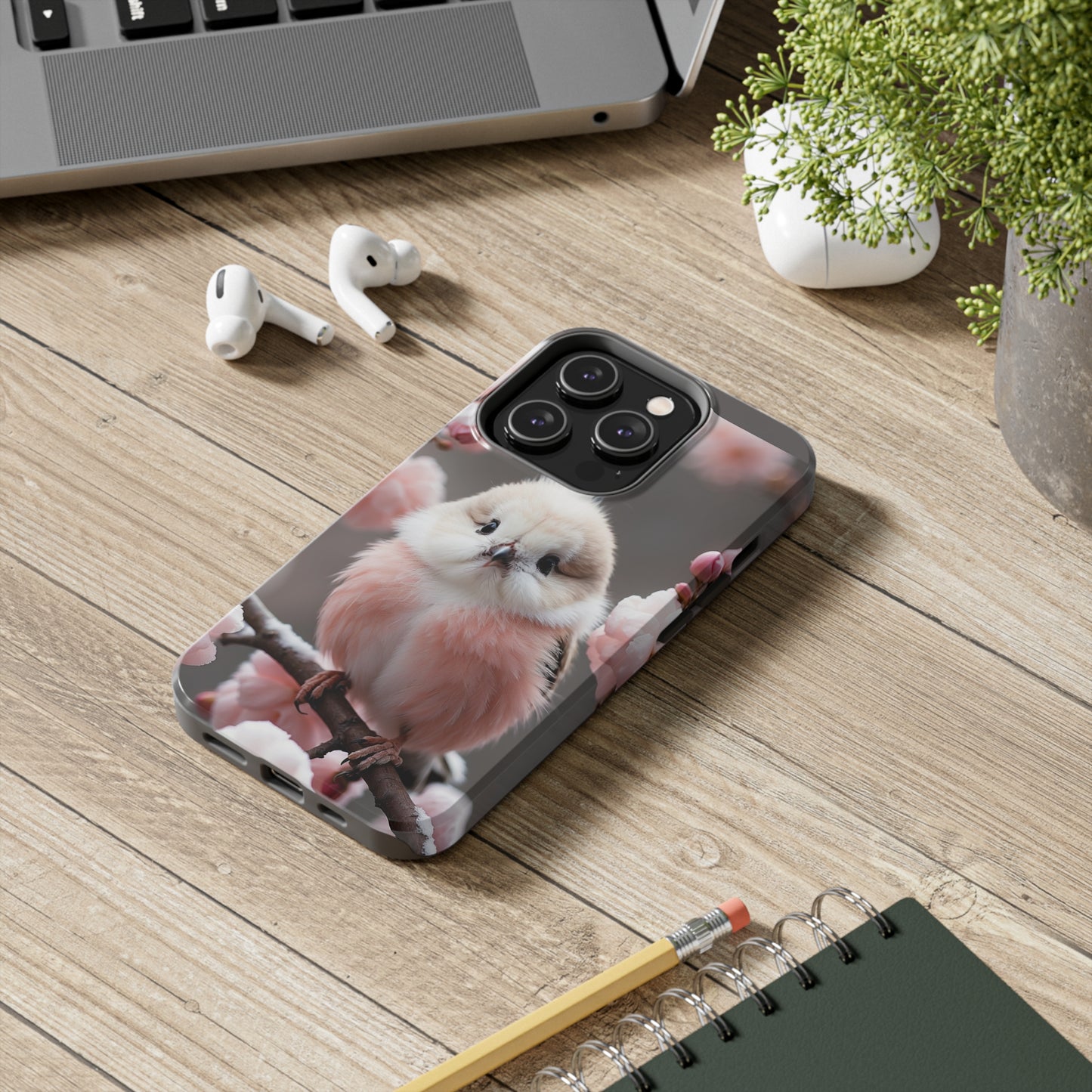 Cherry blossom pink bird Tough Phone Case iPhone 15 accessories