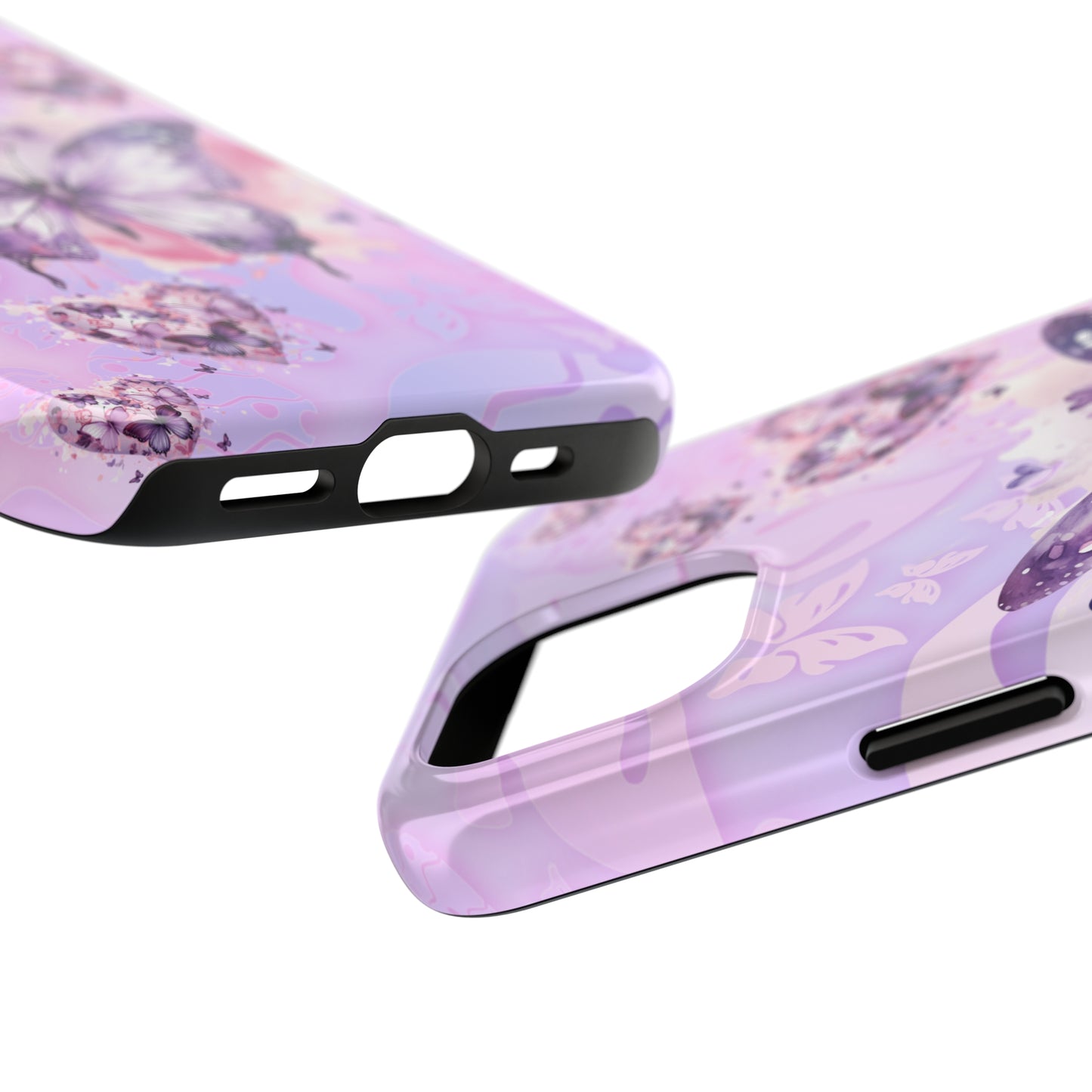 Purple butterfly Tough Phone Case iPhone 15 accessories