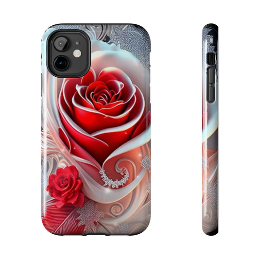 Winter rose, floral iPhone case Cover, flower Accessory, Cute Phone Protector, seasonal Tech