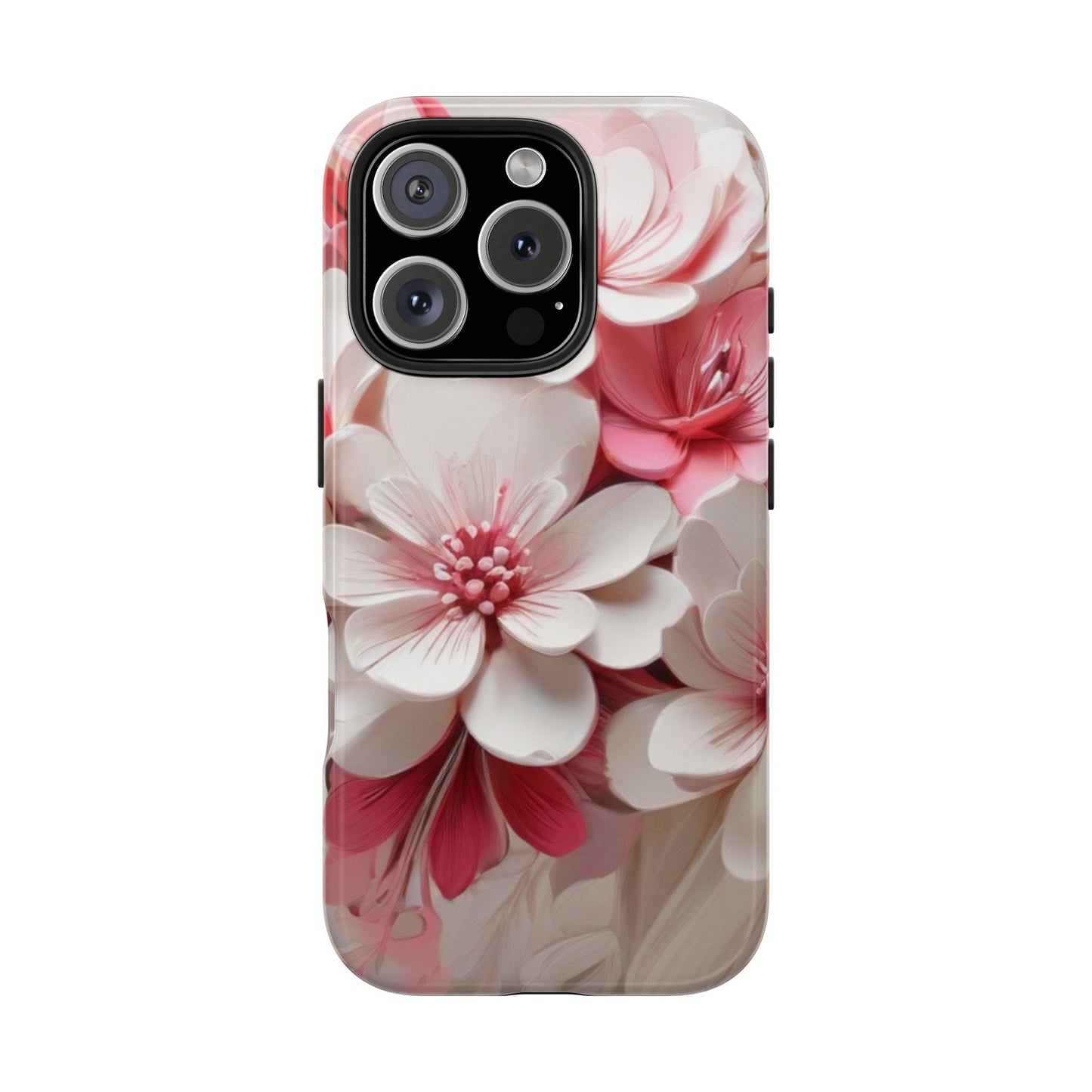 Pink & white flowers/ Tough iPhone Case