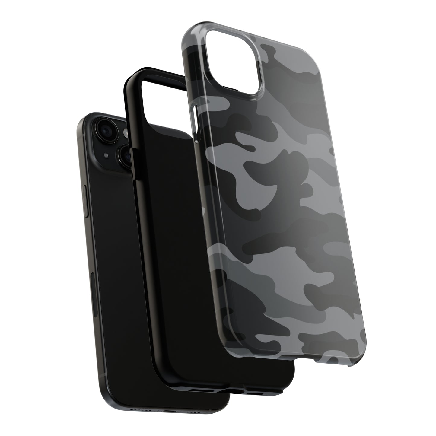 Black & Grey Camo Tough iPhone Case iPhone 15 accessories