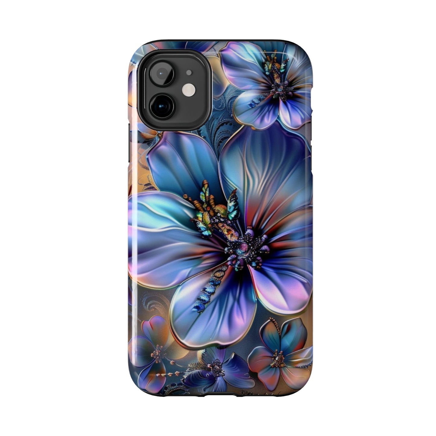 Jeweled hibiscus, floral iPhone Cover, flower Accessory, Cute Phone Protector, seasonal Tech