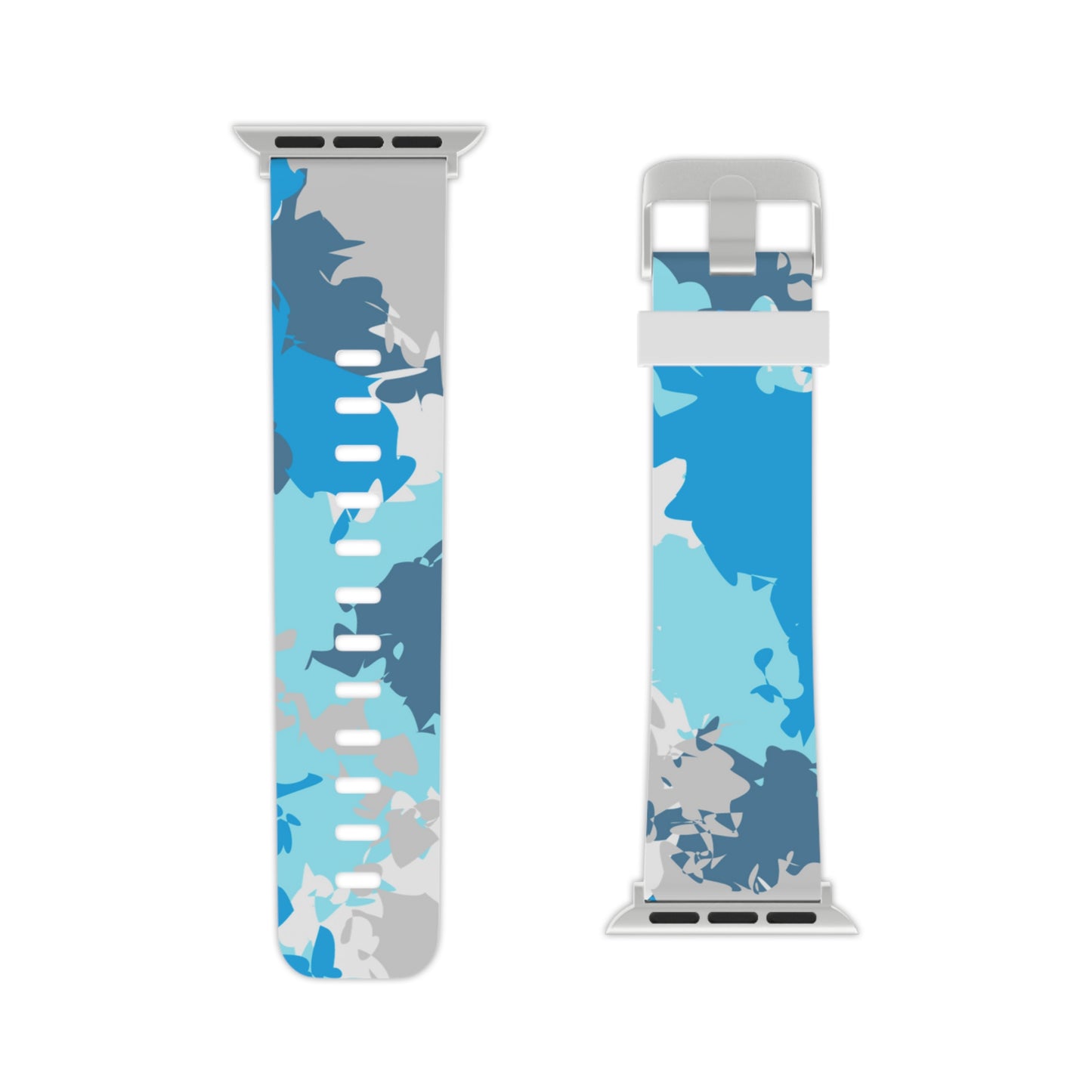 Blue & Grey Camo print Watch Band for Apple Watch Series 1-9, SE and Ultra, 38-40mm/ 42-44mm