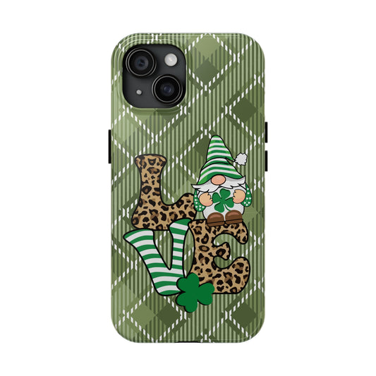 Shamrock Gnome Love Tough iPhone Case iPhone 15 accessories