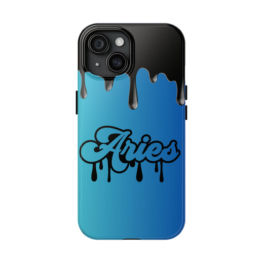 Blue drip Aries IPhone case