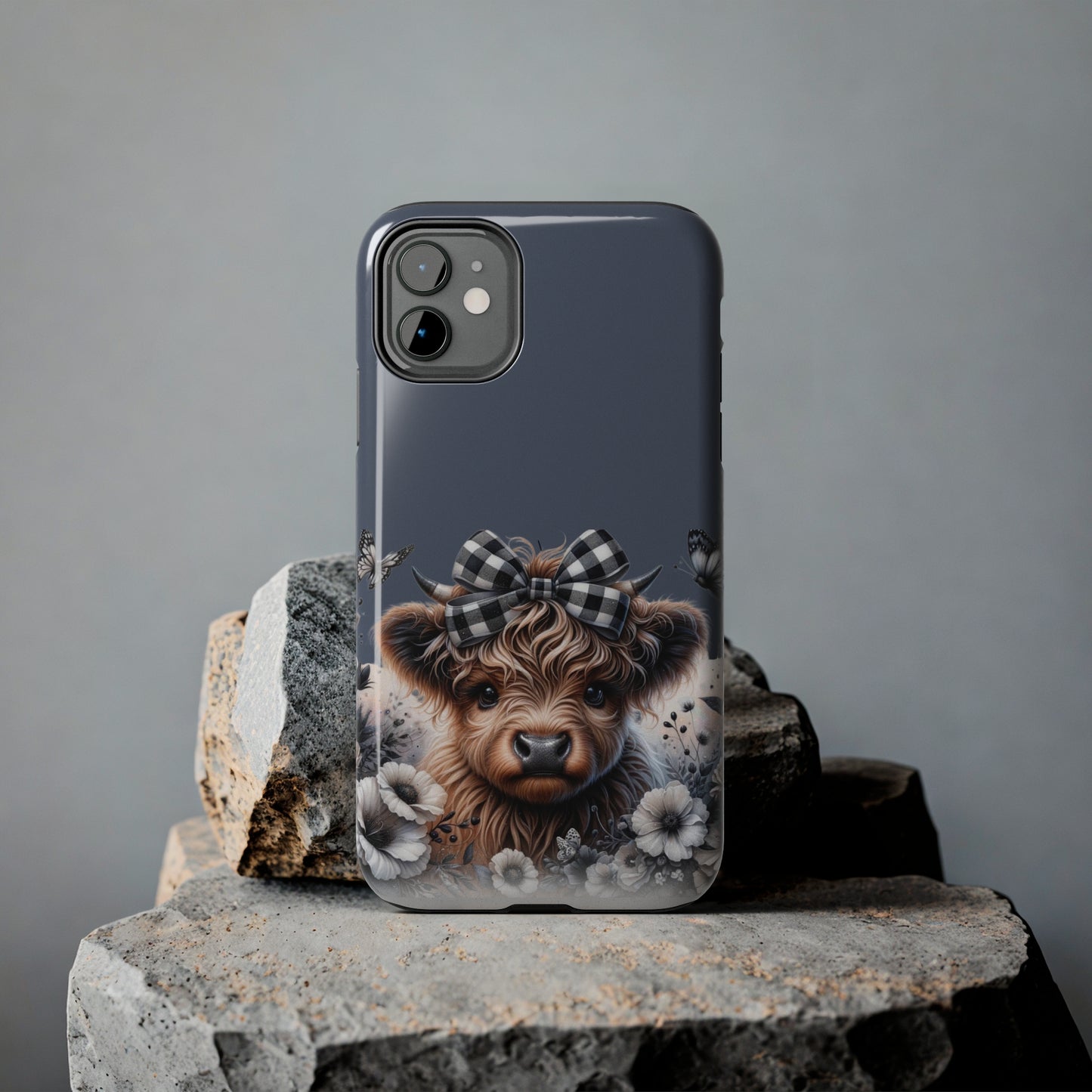 Plaid highland Cow Tough Phone Case iPhone 14 pro max accessories