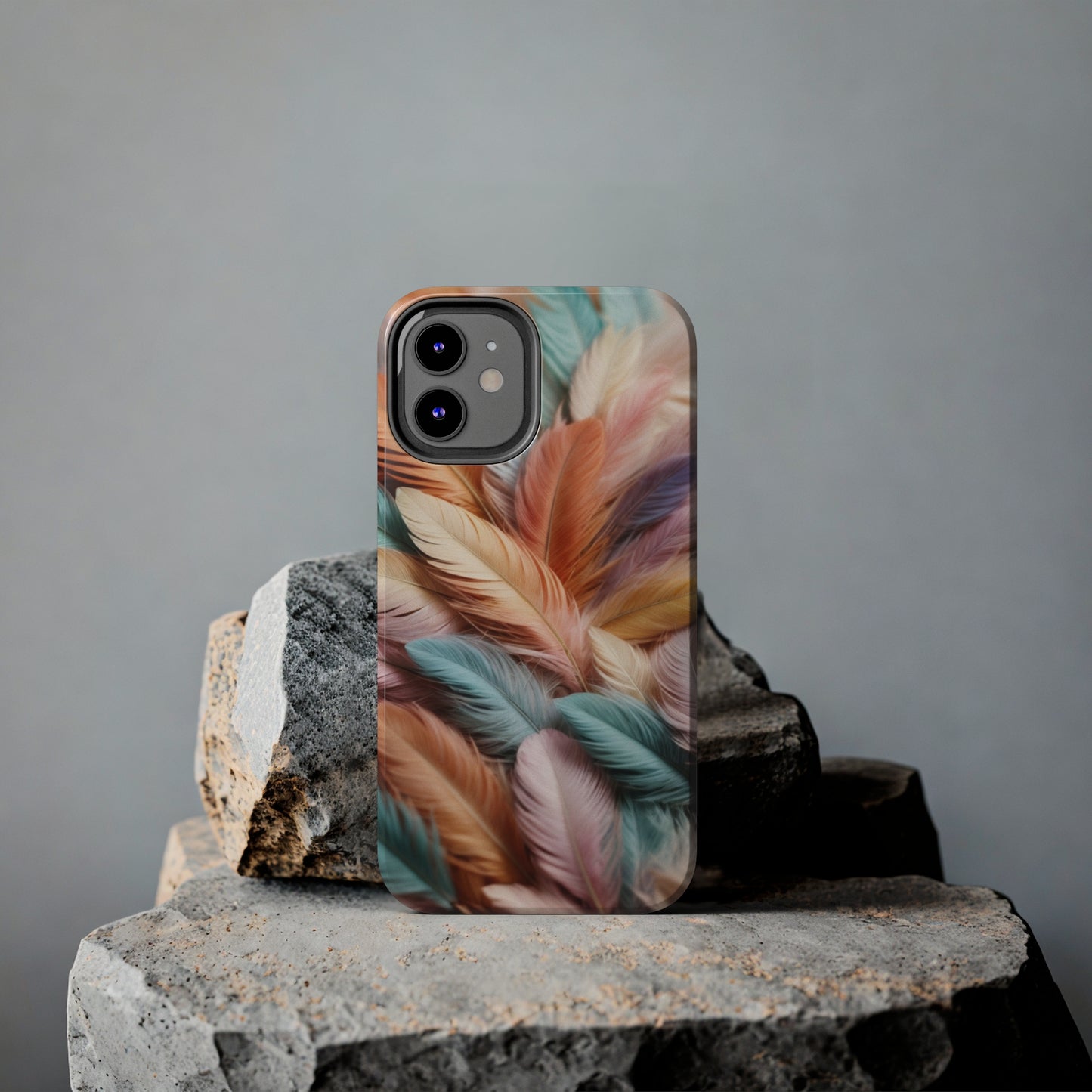 Boho style, Pastel colored feathers/ Tough iPhone Case/ iPhone accessories/ Nature