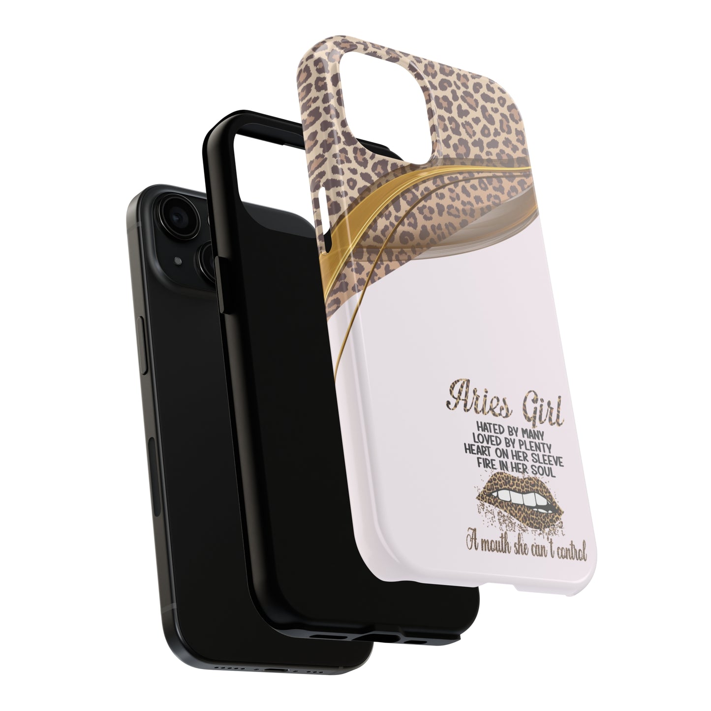 Aries girl/ pink & leopard IPhone case