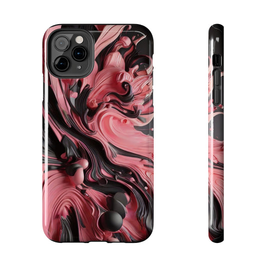 Pink & black abstract Tough iPhone Case iphone 14 accessories