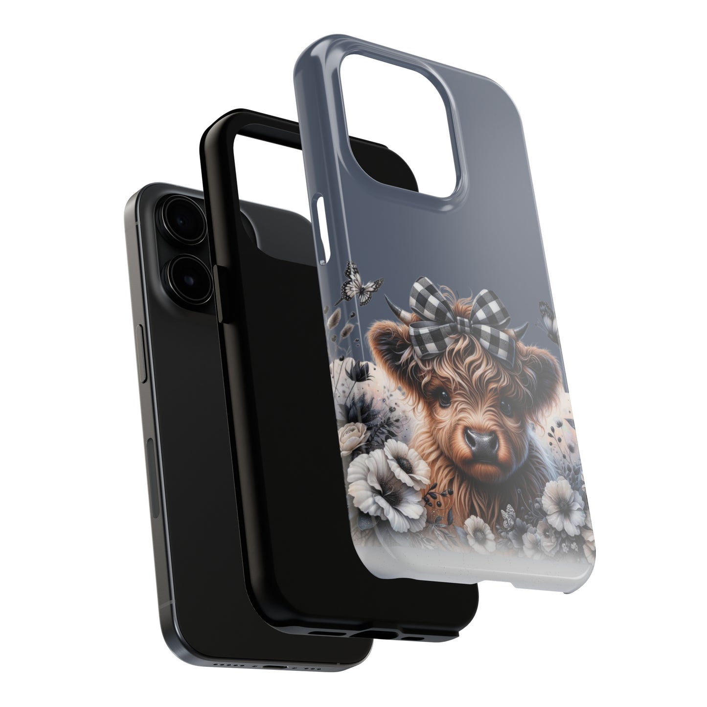 Plaid highland Cow Tough Phone Case iPhone 14 pro max accessories