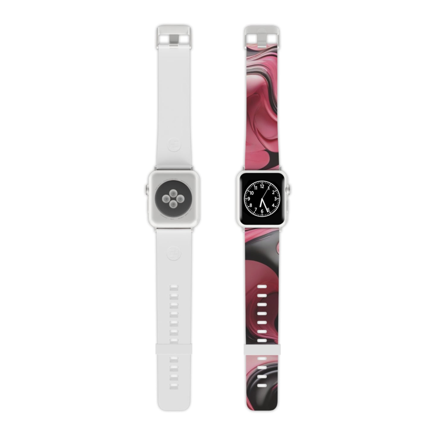 Pink & Black abstract art Watch Band for Apple Watch Series 1-9, SE and Ultra, 38-40mm/ 42-44mm