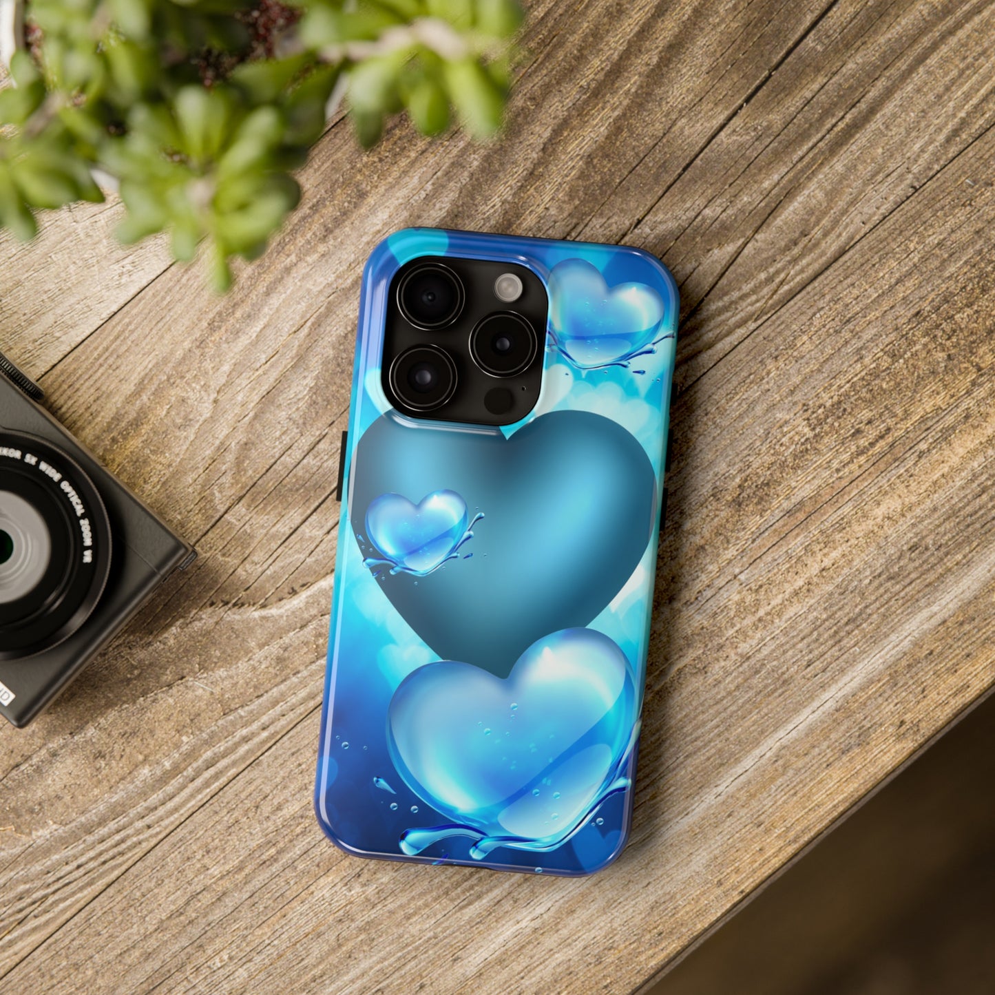 Blue hearts custom iPhone case