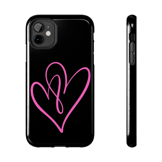 Intertwine pink hearts Tough iPhone Case valentines phone case iPhone 15 accessories