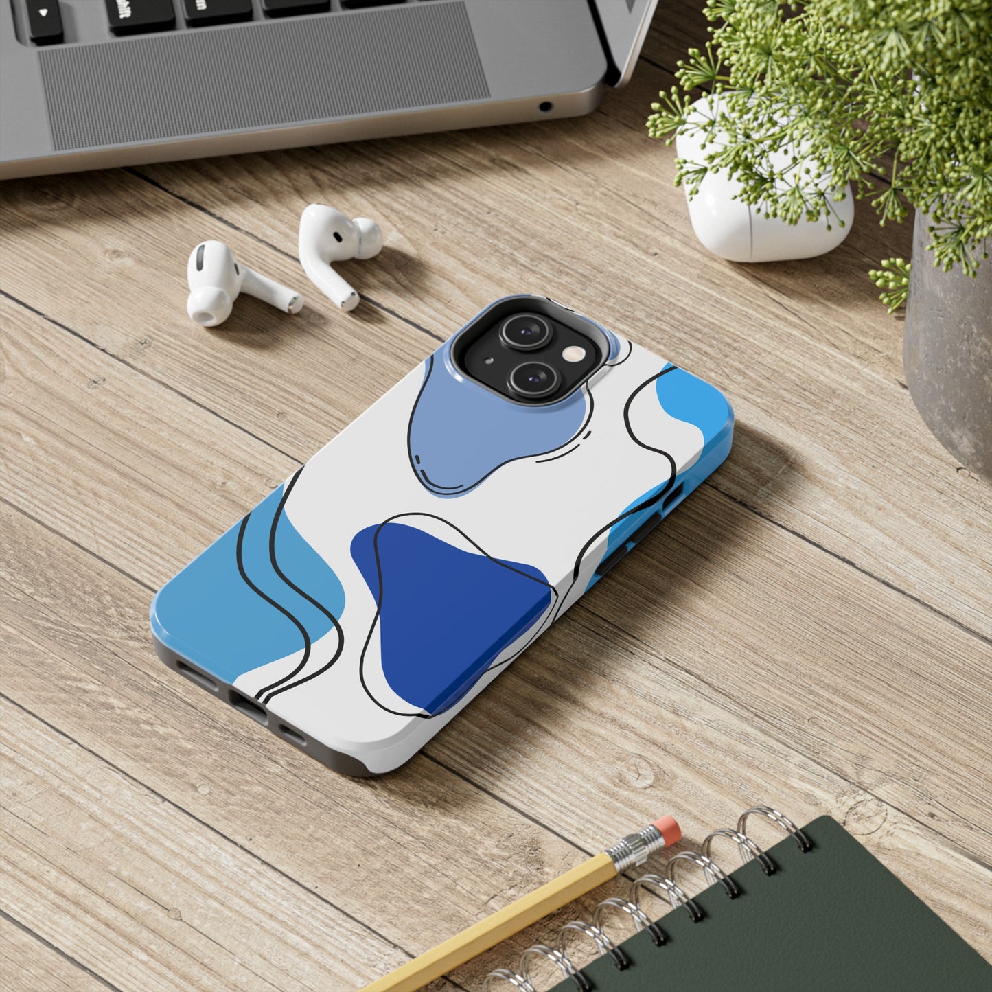 Blue Boho/ Tough iPhone Case/ Abstract