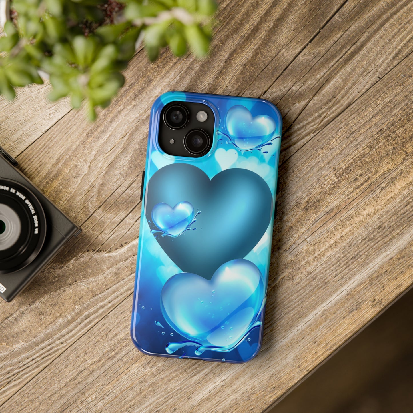 Blue hearts custom iPhone case