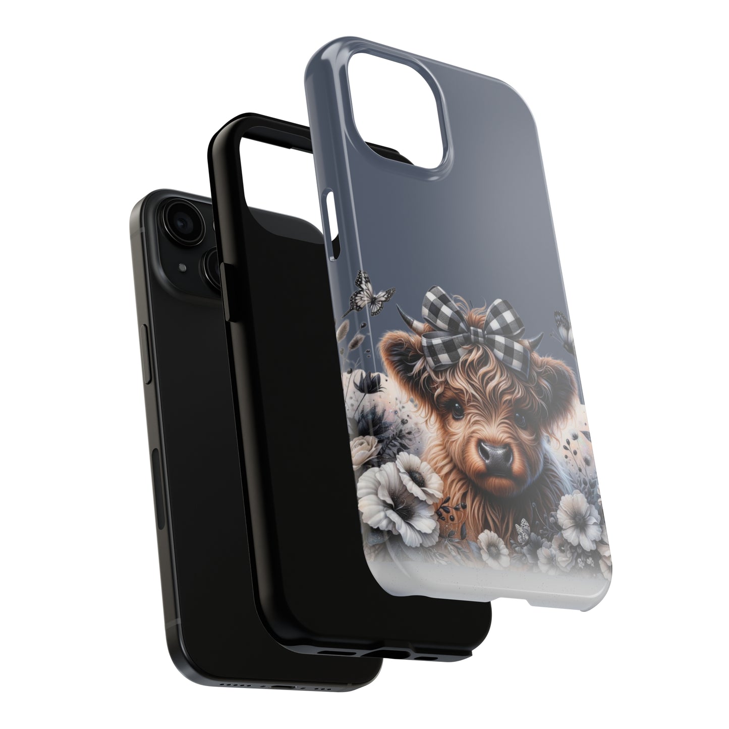 Plaid highland Cow Tough Phone Case iPhone 14 pro max accessories