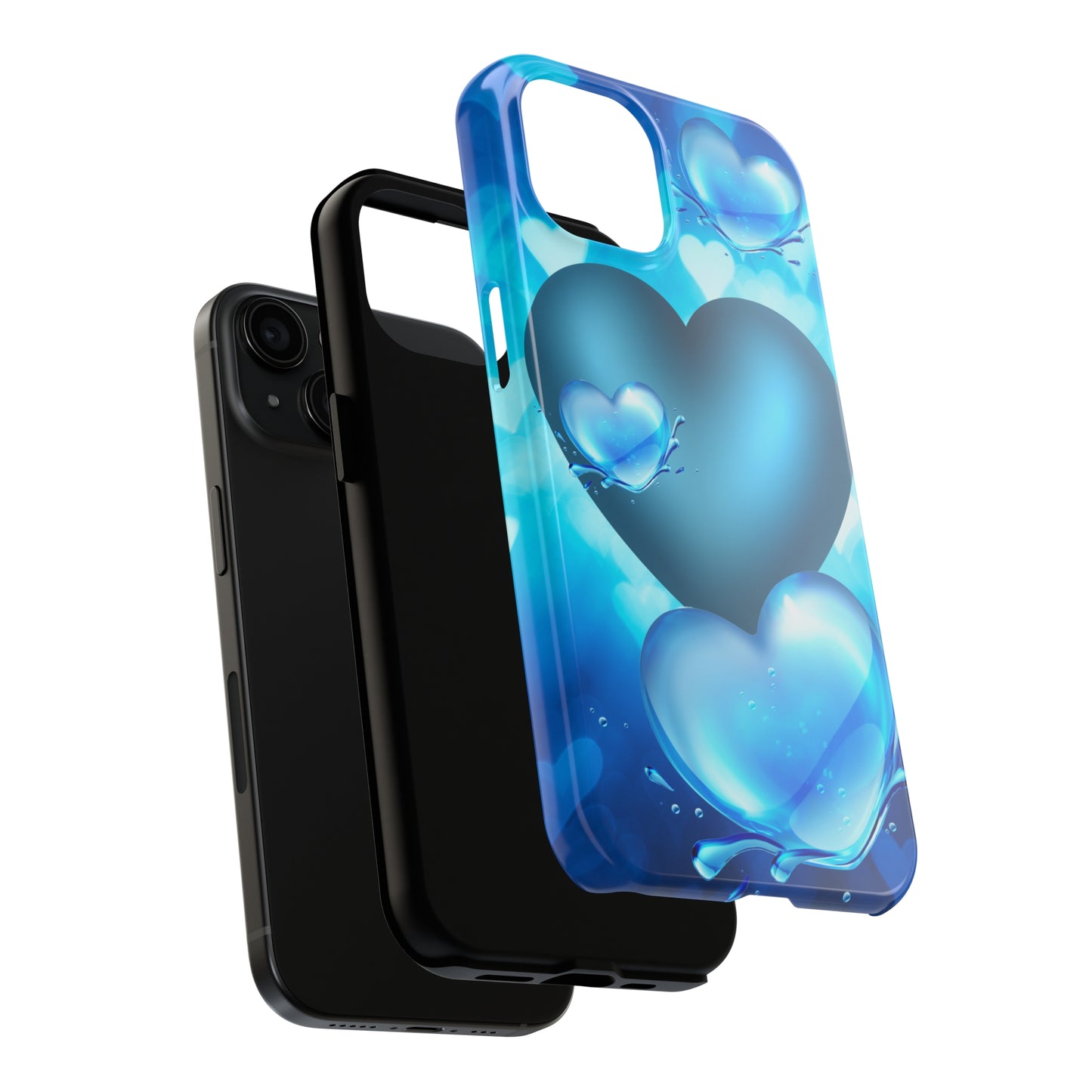 Blue hearts custom iPhone case