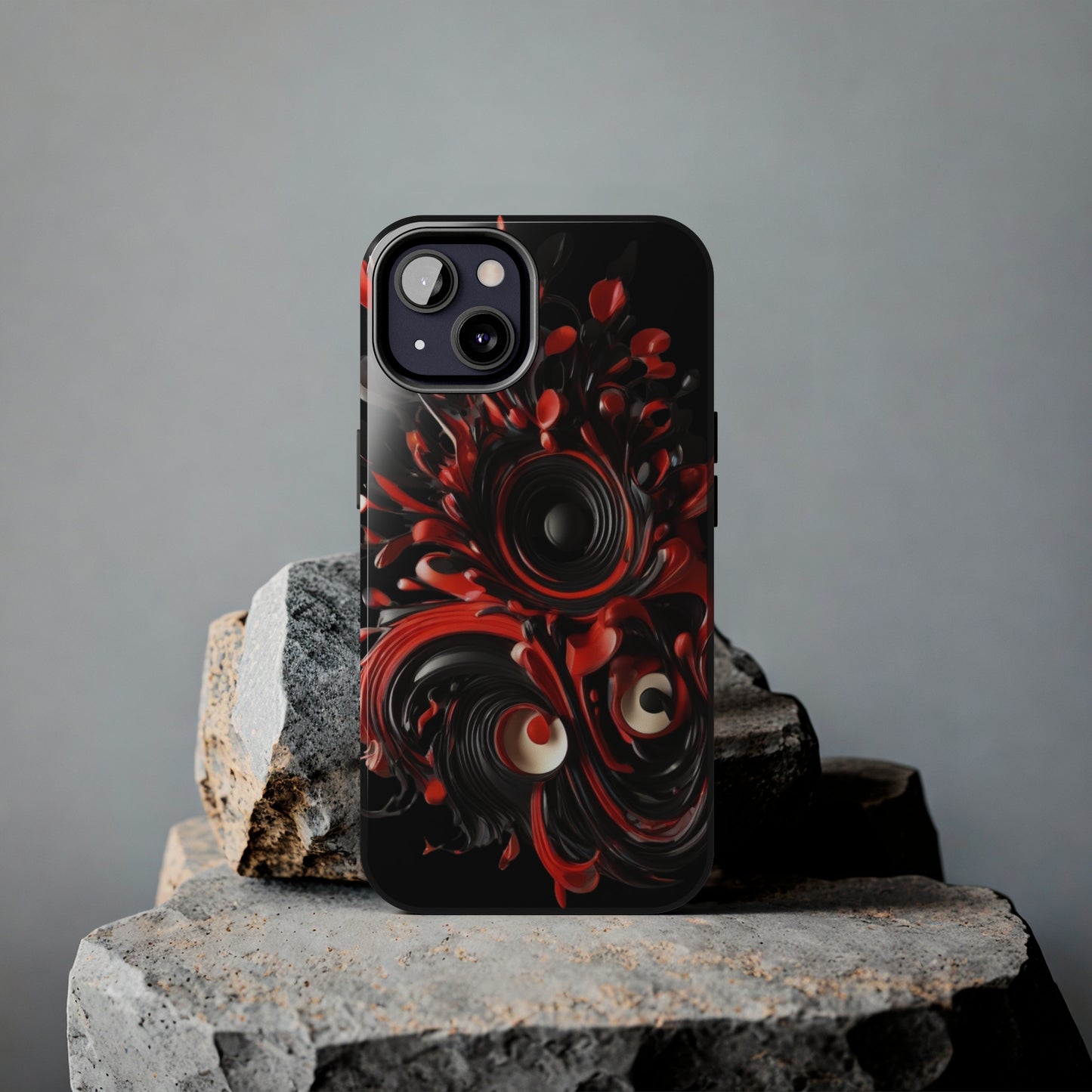 Red & black abstract art Tough iPhone Case iphone 14 accessories