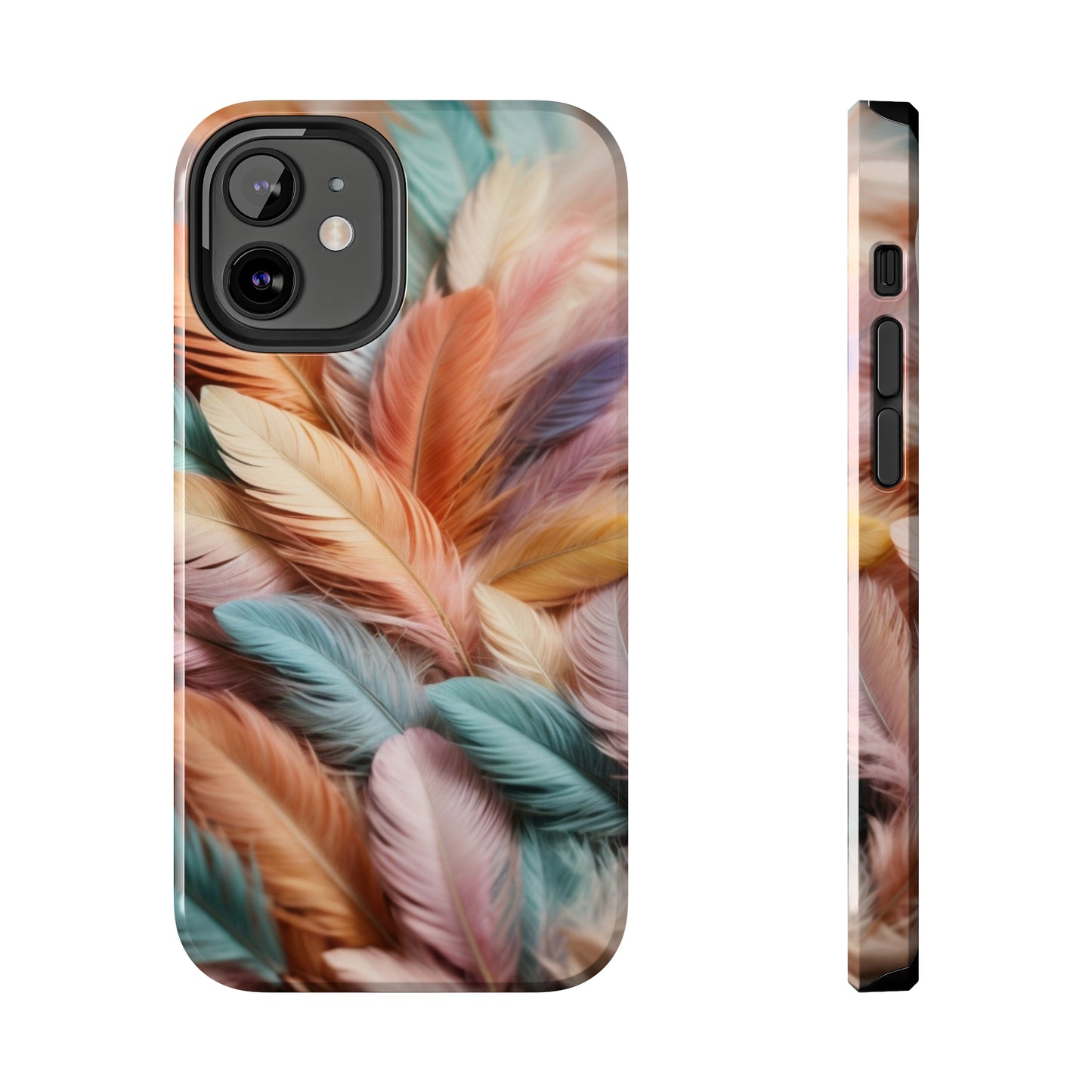 Boho style, Pastel colored feathers/ Tough iPhone Case/ iPhone accessories/ Nature